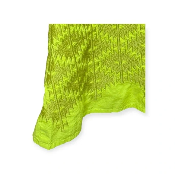 Julia Amory 𖤗 Coatue Mademoiselle Short Sleeve Embroidery Dress 𖤗 Chartreuse 𖤗 M - Picture 11 of 16